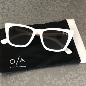 White frame quay sunglasses